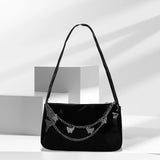 Vintage Women Butterfly Chain PU Leather Shoulder Bag