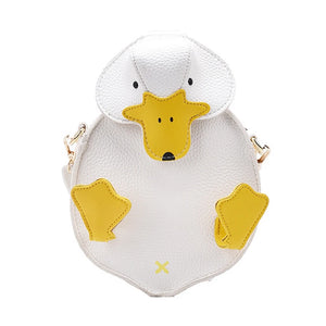 Vintage Duck Shape PU Leather Shoulder Bag Casual Crossbody Messenger
