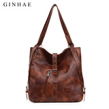 Vintage Women Leather Handbag Crossbody Shoulder Bag Tote Retro Solid Messenger