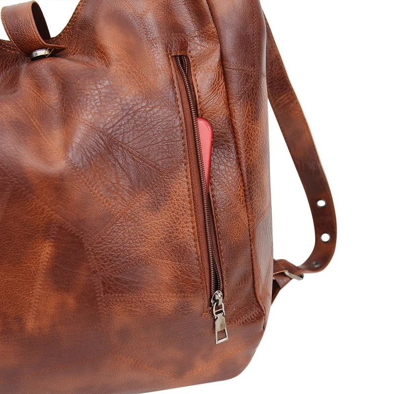 Vintage Women Leather Handbag Crossbody Shoulder Bag Tote Retro Solid Messenger