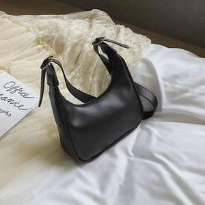 Vintage Women Shoulder Bag Small PU Leather Solid Crossbody Bags