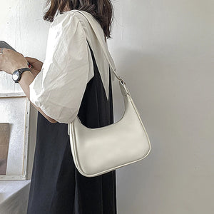 Vintage Women Shoulder Bag Small PU Leather Solid Crossbody Bags