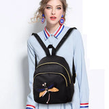 Dragonfly Lady Backpack 3D Diamond Shoulder Bag Retro Female Bag