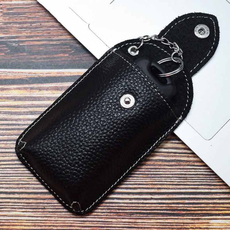 Men's Cowhide Key Wallet Car Key Holder Pouch Organizer Cover