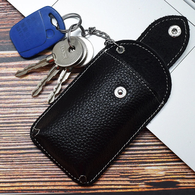 Men's Cowhide Key Wallet Car Key Holder Pouch Organizer Cover