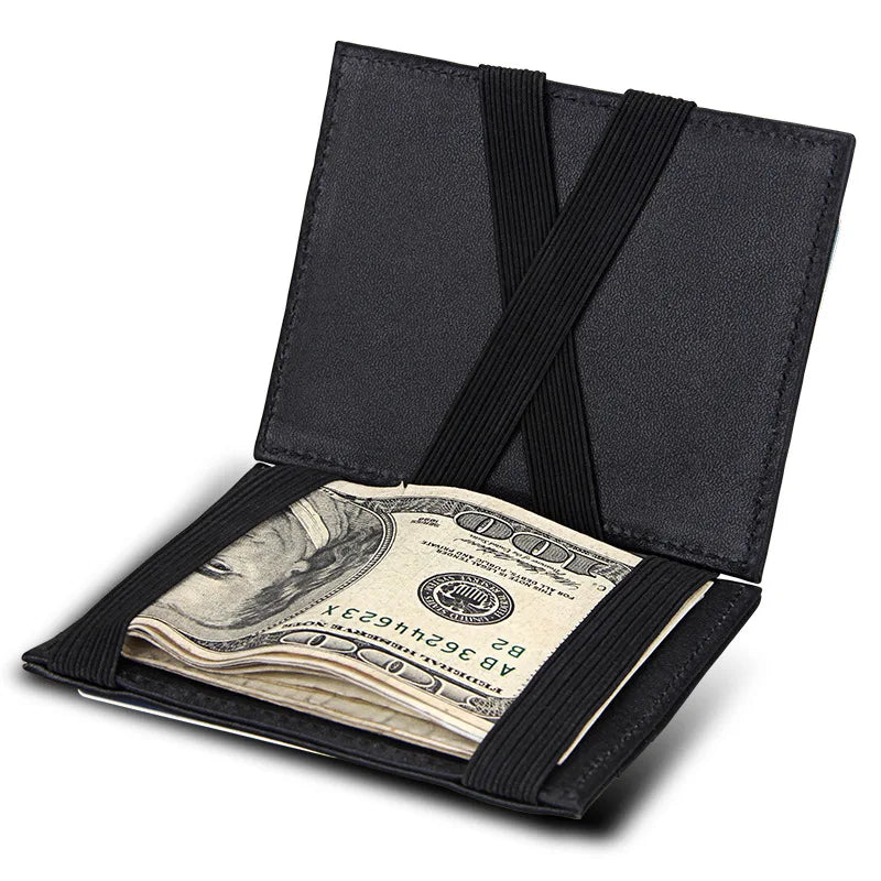 Leather Mini Short Magic Wallets Cardholder