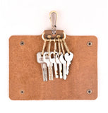 Leather Key Wallet Key Holder Case with 6 Key Ring