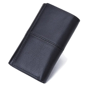 Leather Men Key Wallet Three Fold Bag Key Holder Organizer