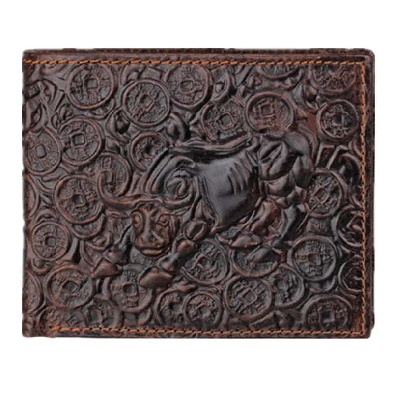 Bull Pattern Leather Men Wallet
