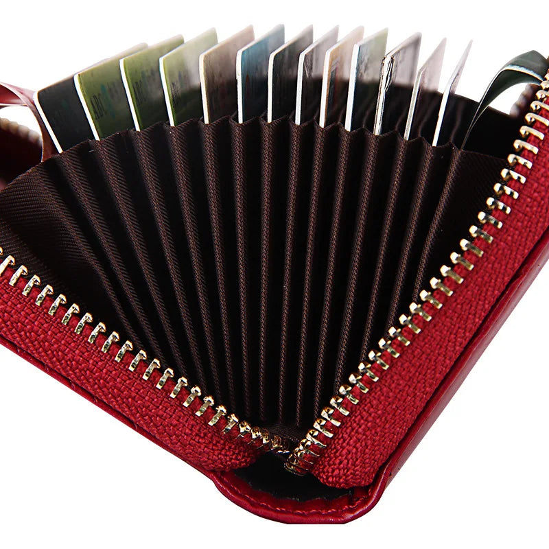 Unisex RFID Zipper Card Holder Large Capacity Organ ID
