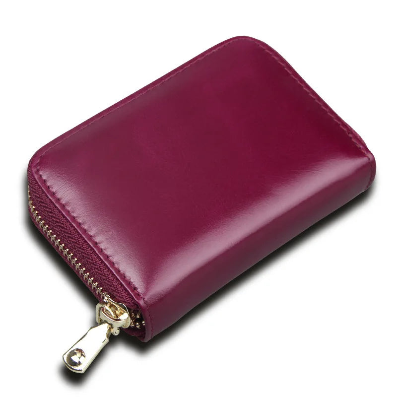 Unisex RFID Zipper Card Holder Large Capacity Organ ID