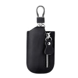 Oval Cowhide Car Key Organizer with Hardware Hook