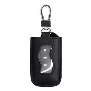 Oval Cowhide Car Key Organizer with Hardware Hook