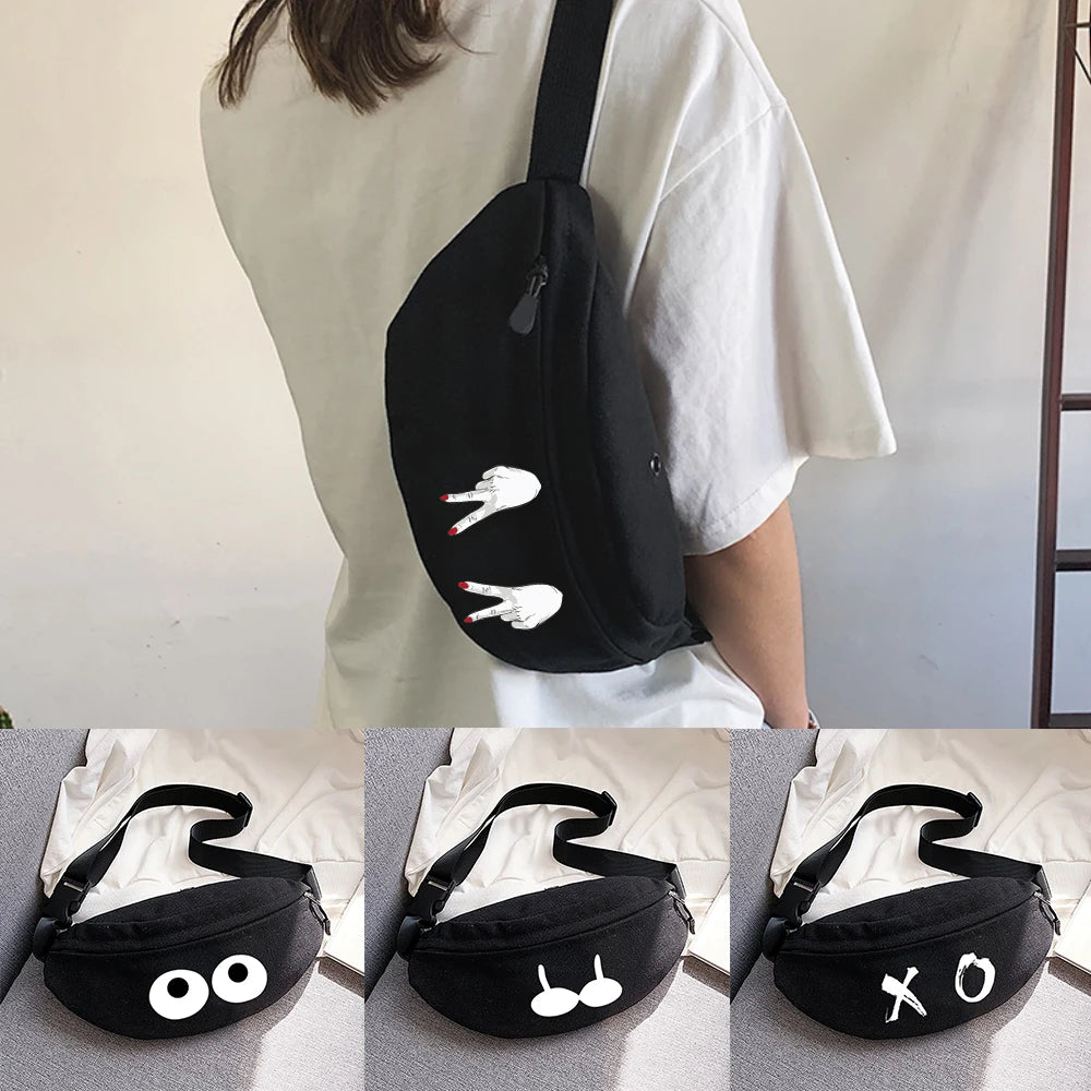 Cartoon Print Waist Bag Chest Bag for Outdoor Sports