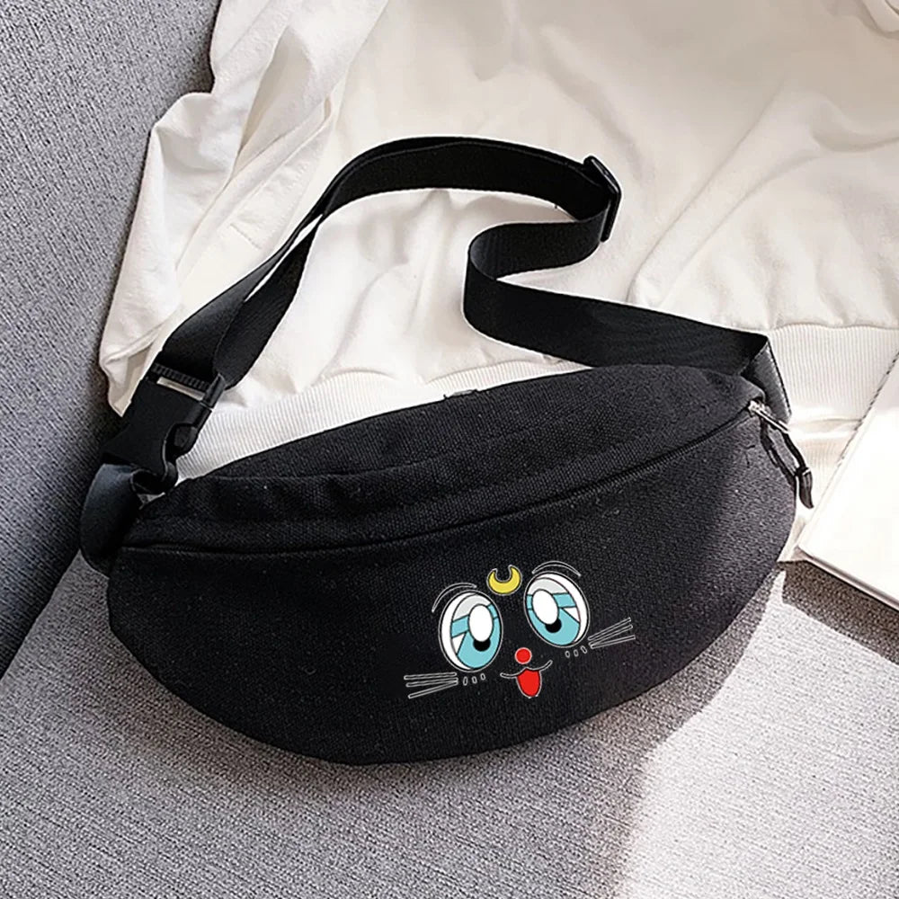 Cartoon Print Waist Bag Chest Bag for Outdoor Sports