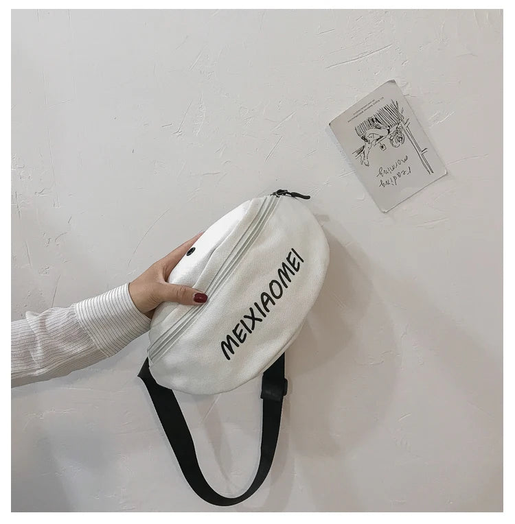 Waterproof Chest Handbag Fanny Pack Ladies Canvas Waist Pack