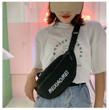 Waterproof Chest Handbag Fanny Pack Ladies Canvas Waist Pack