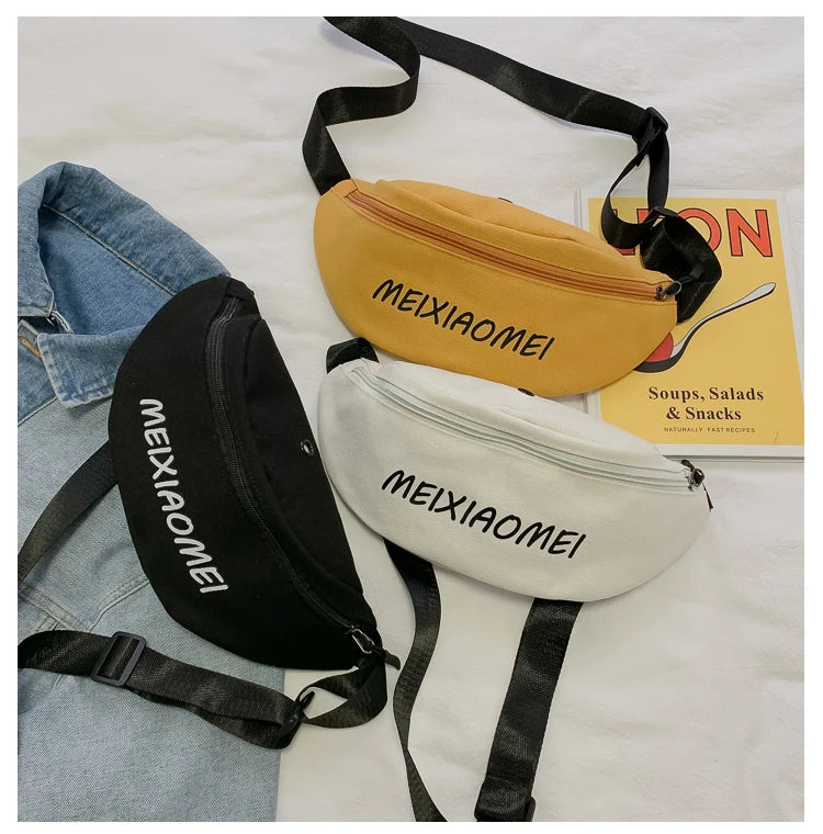 Waterproof Chest Handbag Fanny Pack Ladies Canvas Waist Pack