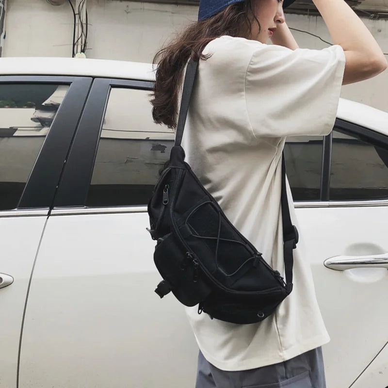 Unisex Canvas Waist Bag Fanny Pack Crossbody Pack