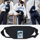 Bubbles Print Canvas Waist Bag Chest Pack Hip Hop