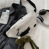 Harajuku Style Canvas Waist Belt Bag for Women
