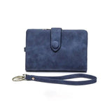 Matte Leather Wallet Short Cartera Mujer