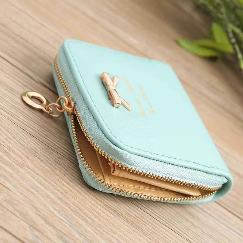 Bow Small Leather Wallet for Women