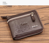 Men's Short Wallet Coin Bag with Zipper