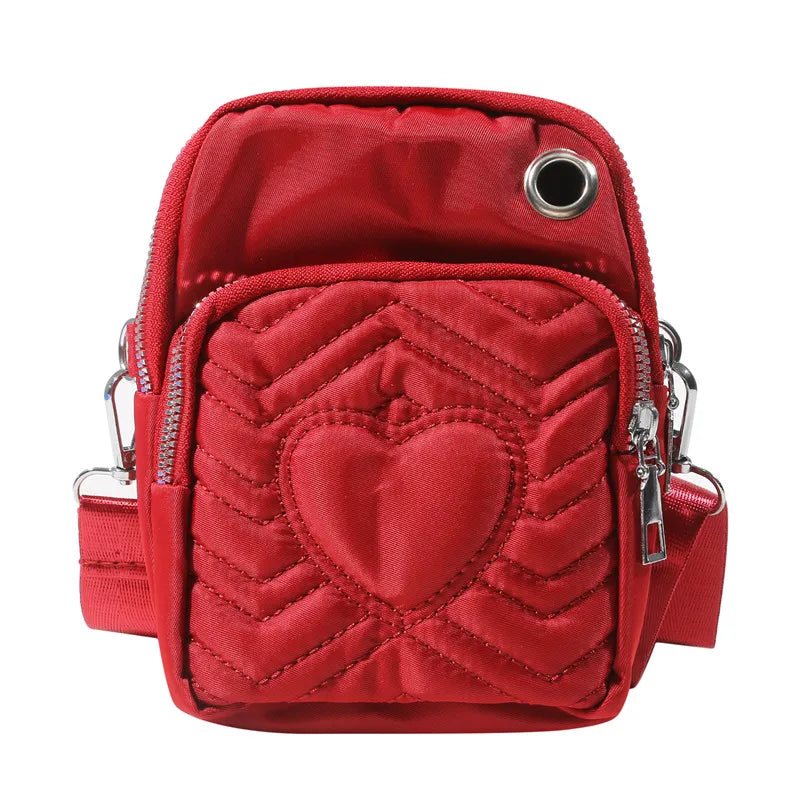 Women's Heart PU Wallet Clutch Shoulder Bag