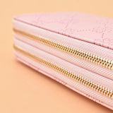 Bright Leather Double Zipper Hand Bag Large Capacity Mobile Phone Bag