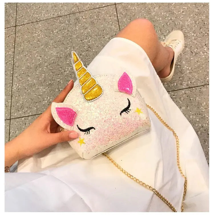 Cartoon Unicorn Sequined Shoulder Bag Purse