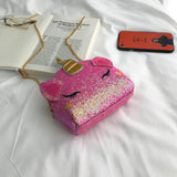 Cartoon Unicorn Sequined Shoulder Bag Purse