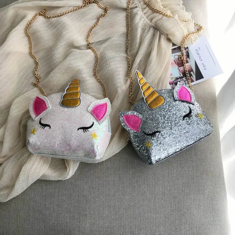 Cartoon Unicorn Sequined Shoulder Bag Purse