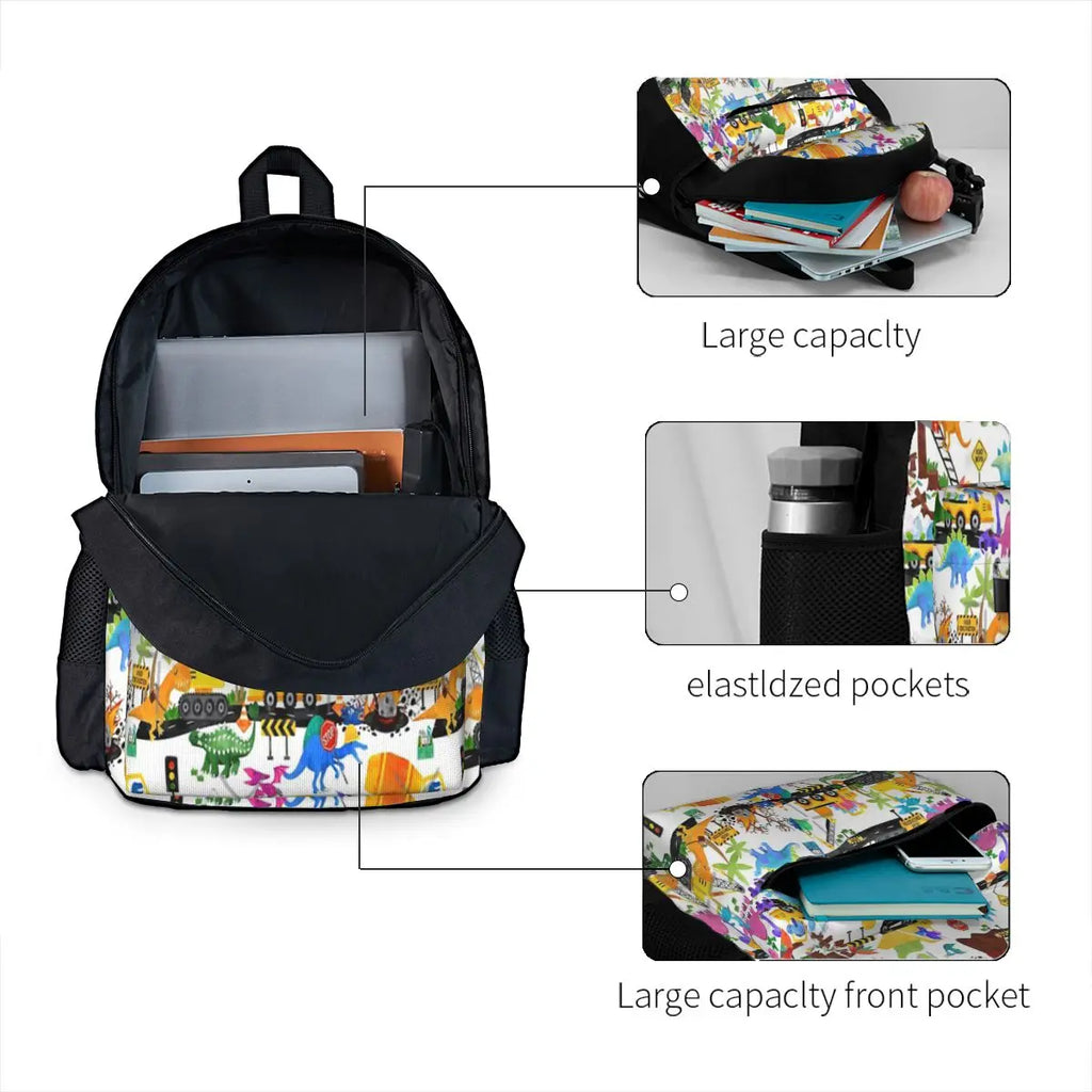 Watercolor Dinosaur Road Crew Backpacks Men's Backpacks Bags For Women