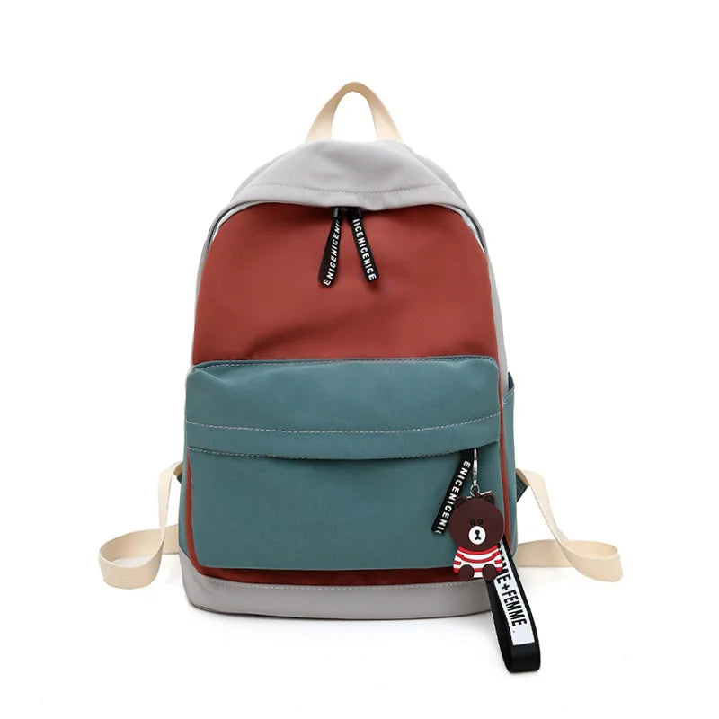 Waterproof Backpack Canvas School Bag Women Travel Mochilas