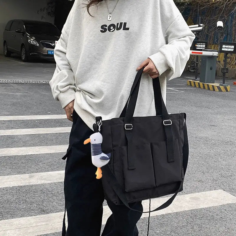 Waterproof Large Capacity Canvas Bag Female Messenger Student Harajuku
