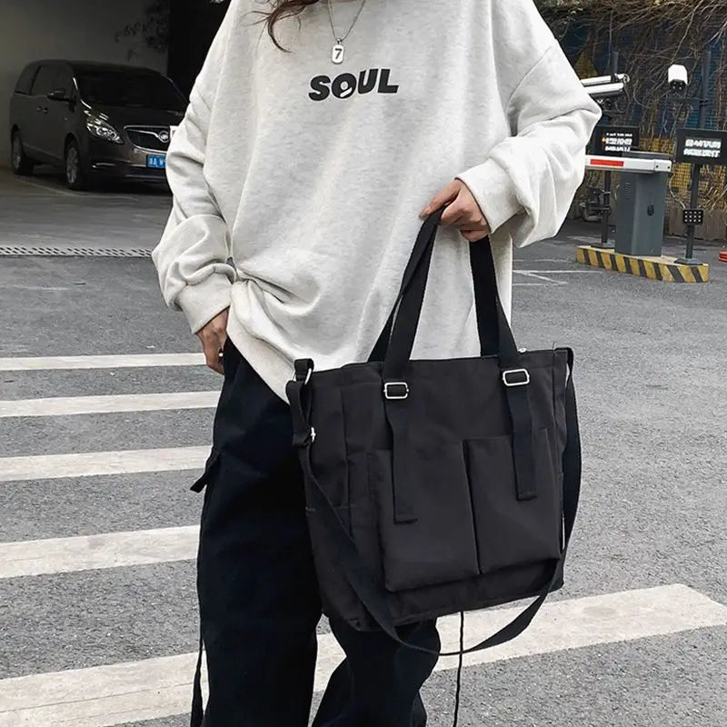 Waterproof Canvas Messenger Bag Japanese School B