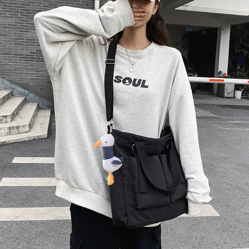 Waterproof Large Capacity Canvas Bag Female Messenger Student Harajuku