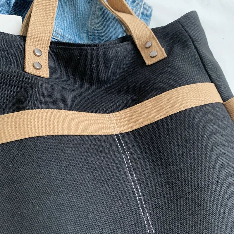 Waterproof Canvas Messenger Bag Large Capacity Student Tote Bag
