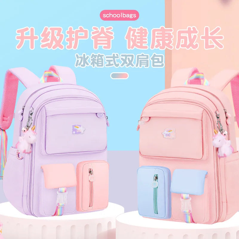 Girls Waterproof School Backpack Kids Orthopedic Bag