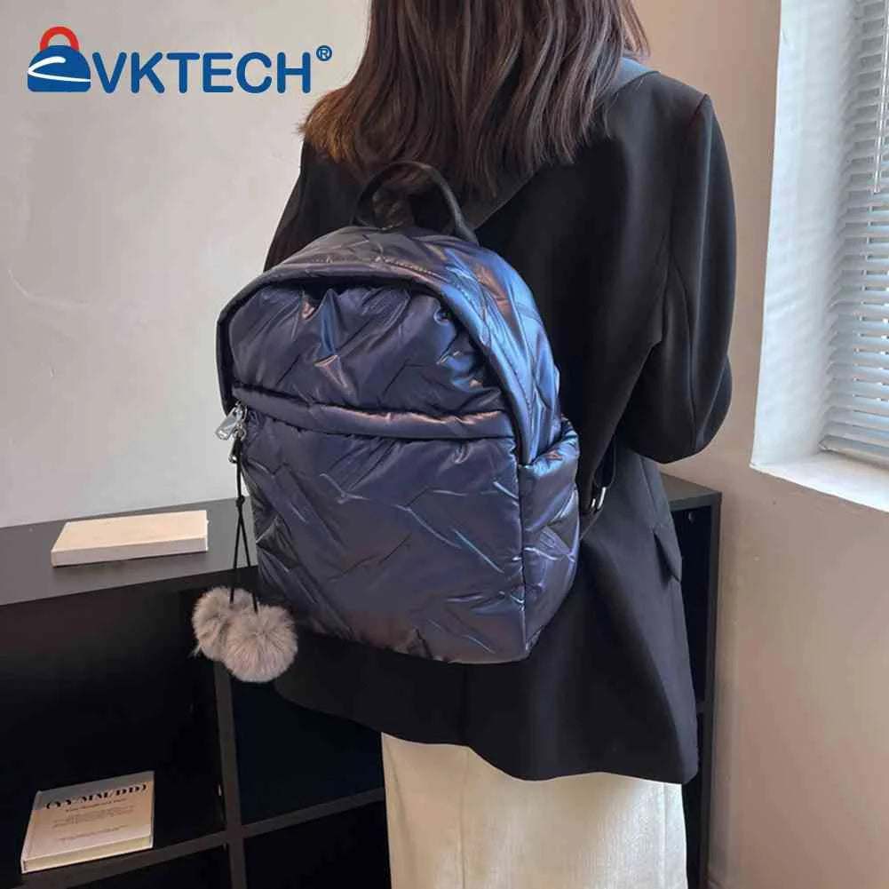 Waterproof Down Cotton School Bags Solid Women Student School Bags Casual