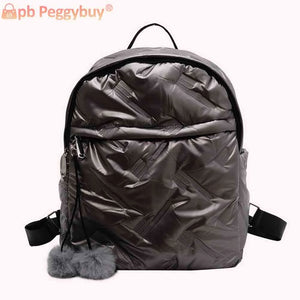 Waterproof Down Cotton School Bags Solid Women Student School Bags