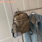 Waterproof Down Cotton School Bags Solid Women Student School Bags