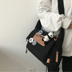 Waterproof Japanese Harajuku Nylon Crossbody Bag Large Capacity Handbag