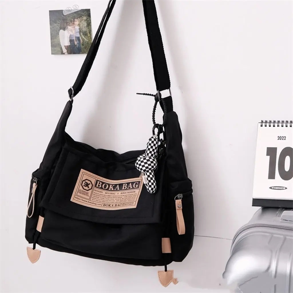 Waterproof Japanese Harajuku Nylon Crossbody Bag Large Capacity Handbag