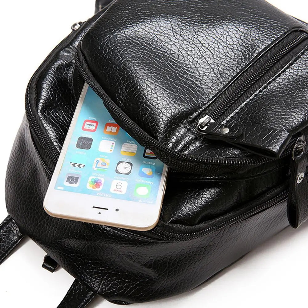 Waterproof Leather Women Backpack High Anti-theft Ladies Large Capacity