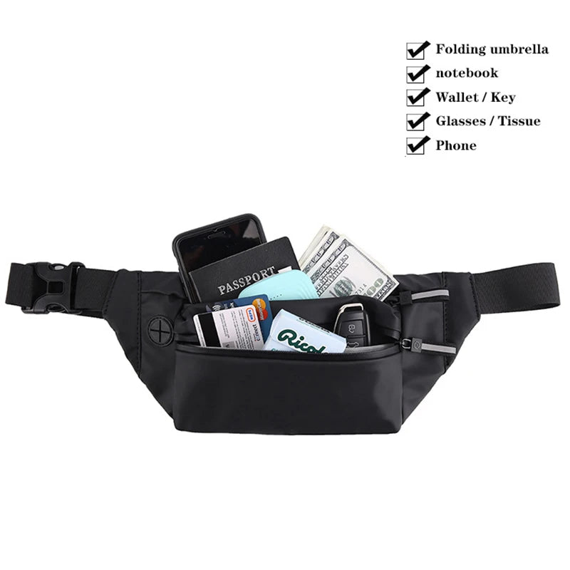 Waterproof Waist Bag Fanny Pack Outdoor Crossbody Bag Unisex Belt Bags