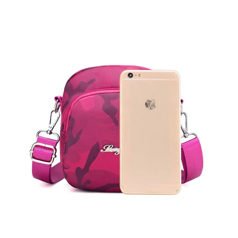Waterproof Nylon Women Shoulder Bags Camouflage Lady Mini Handbag Zipper Flap