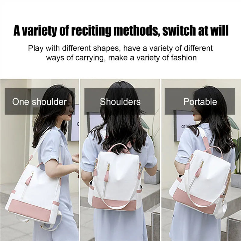 Waterproof Oxford Women's Anti-Theft Schoolbag