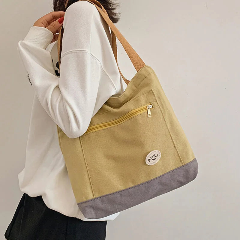 Waterproof Canvas Girl Shoulder Hand Bag Female Crossbody Bags